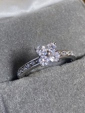 925 Sterling Silver Cubic Zirconia Engagement Ring Size 8. Very Pretty