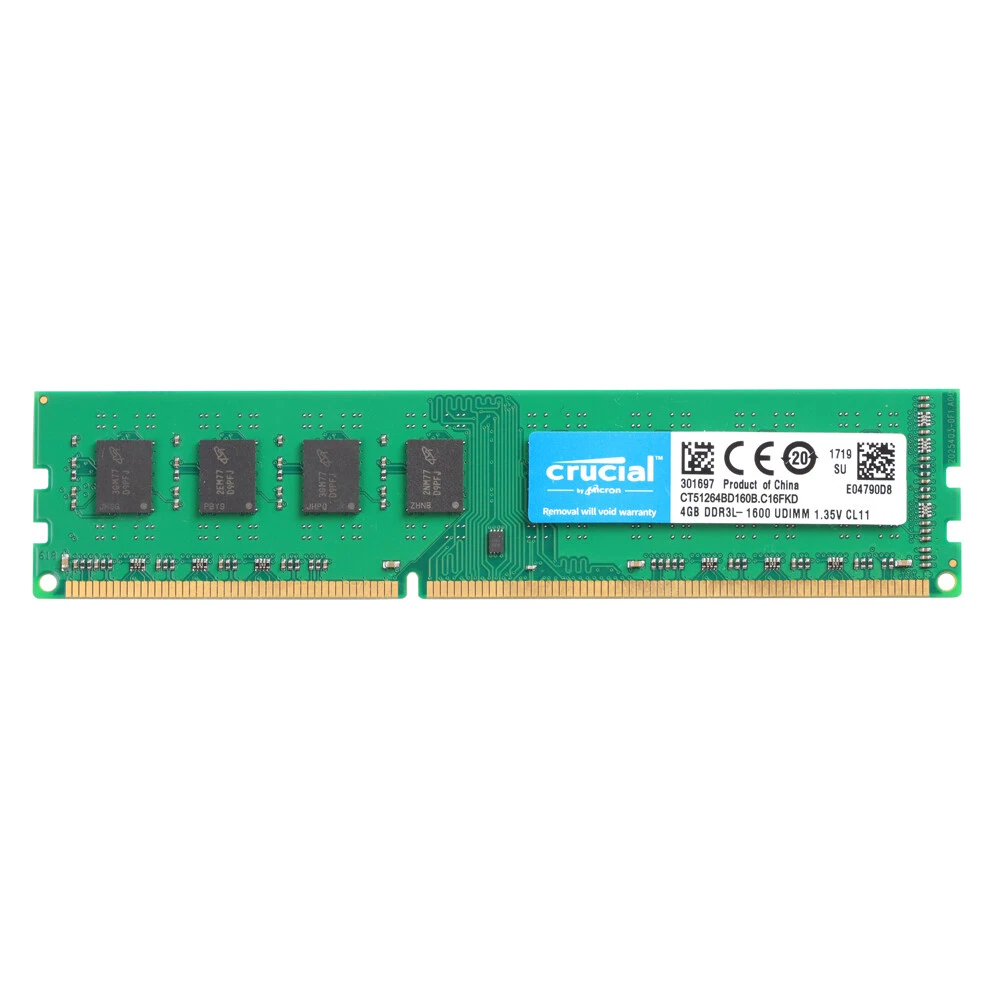 Crucial RAM 4GB DDR3 1600 MHz CL11 Desktop Memory CT51264BD160B at