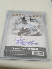 2012 PANINI ACCOLADES PAUL WARFIELD ON CARD Autograph MIAMI DOLPHINs