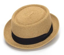 Pork-Pie-Hat-for-Men-Women Straw-Boater-Hat Summer-Sun Medium Khaki-elegant Bow