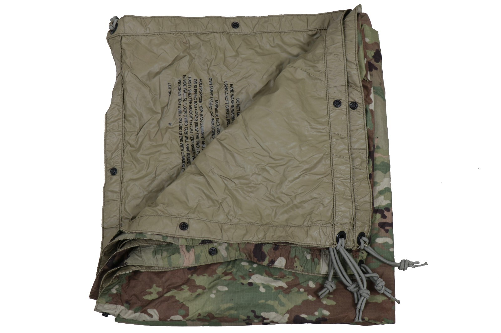 DAMAGED US Army OCP Tarpaulin Multicam Tan Reversible Tarp Military Waterproof