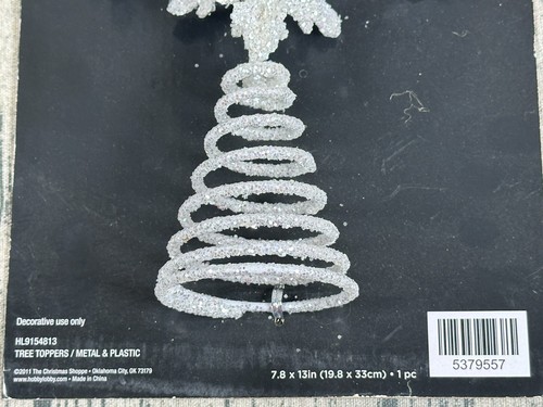 The Christmas Shoppe White Glimmering Snowflake Star Christmas Tree Topper - Picture 5 of 5