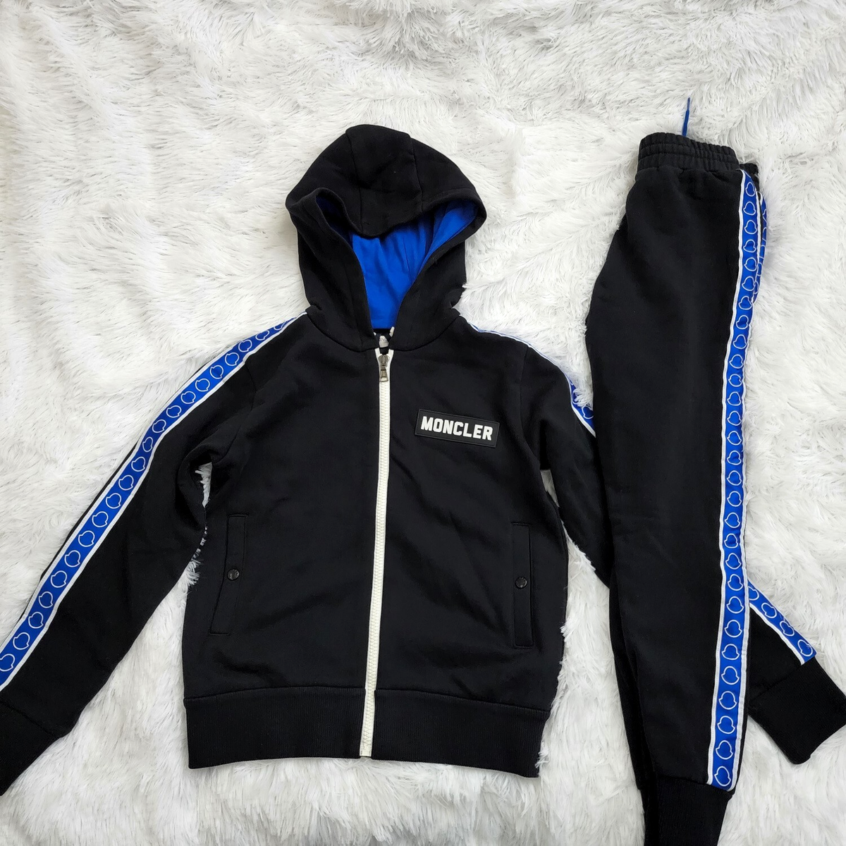 Moncler Boys Black Hoodie Sweatpants Set size 10 Hoodie New Sweatpants  Used