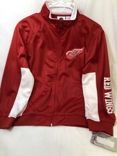 DETROIT RED WINGS Youth Jacket Size:Large Track style Coat Embroidered Logos B1A