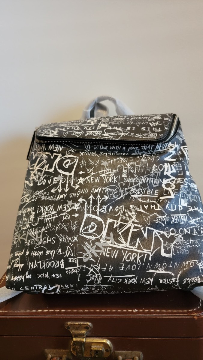 Tilly Logo Medium Zip-Top Flap Backpack Black/Black Women\'s Bag DKNY TILLY LOGO FOLDOVER BACKPACK NEW WITH TAGS BLACK | eBay main image 4