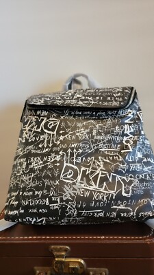DKNY Tilly Mid Foldover Black! Womens Backpack Bag Top Zip  display picture 2