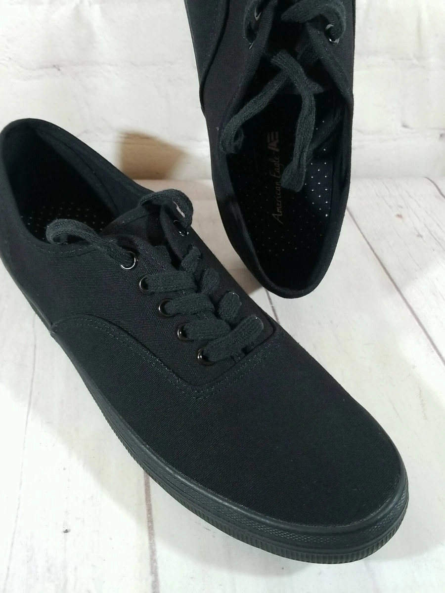 American Eagle Women s Bal Black Classic Canvas Sneakers Shoes