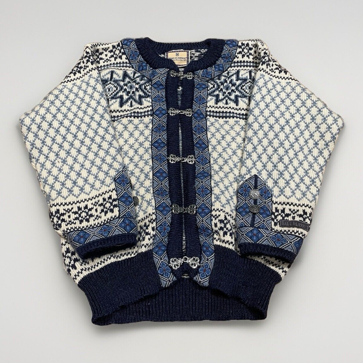 Dale Of Norway Classic Vintage Norwegian Xmas Ski Wool Cardigan