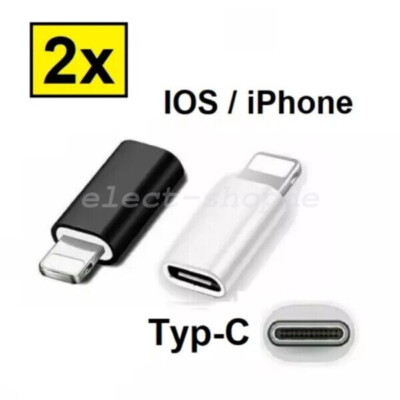 2pcs USB C auf IOS Typ C Buchse Adapter für iPhone iPad Laden Converter Plug