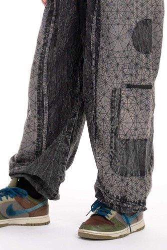 Geometric Flower of Life Jeans, Hippy Festival Trousers, Unisex Psy Rave Pants - Picture 9 of 29
