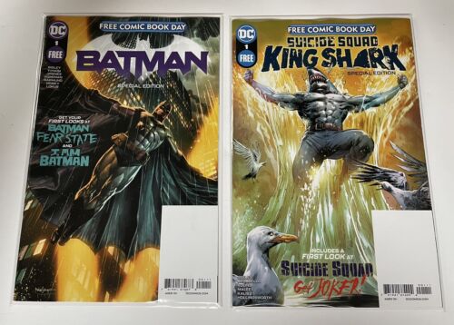 FCBD 2021 #1 Lot: Batman & Suicide Squad King Shark DC Bagged/Boarded Unstamped - Picture 1 of 5