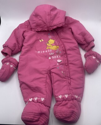 Disney Baby Mädchen Winnie The Pooh mit Kapuze rosa gepolstert All-in-One-Mantel 3-6 Monate