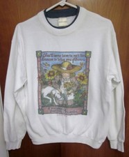 Sudadera SHANNON BRADY lrg Plant Your Own Garden cuello redondo de colección años 80 Heartland