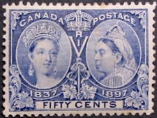 1897 CANADA #60: VF MH - 'Queen Vic Jubilee' - high value Canadian Classic stamp