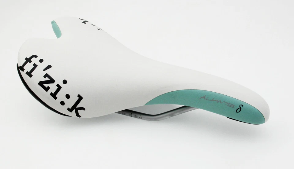 Fizik Aliante Carretera MTB eBike Ciclismo Sillín Manganeso-Rieles Asiento Blanco y Tiffany Foto 2 de 4