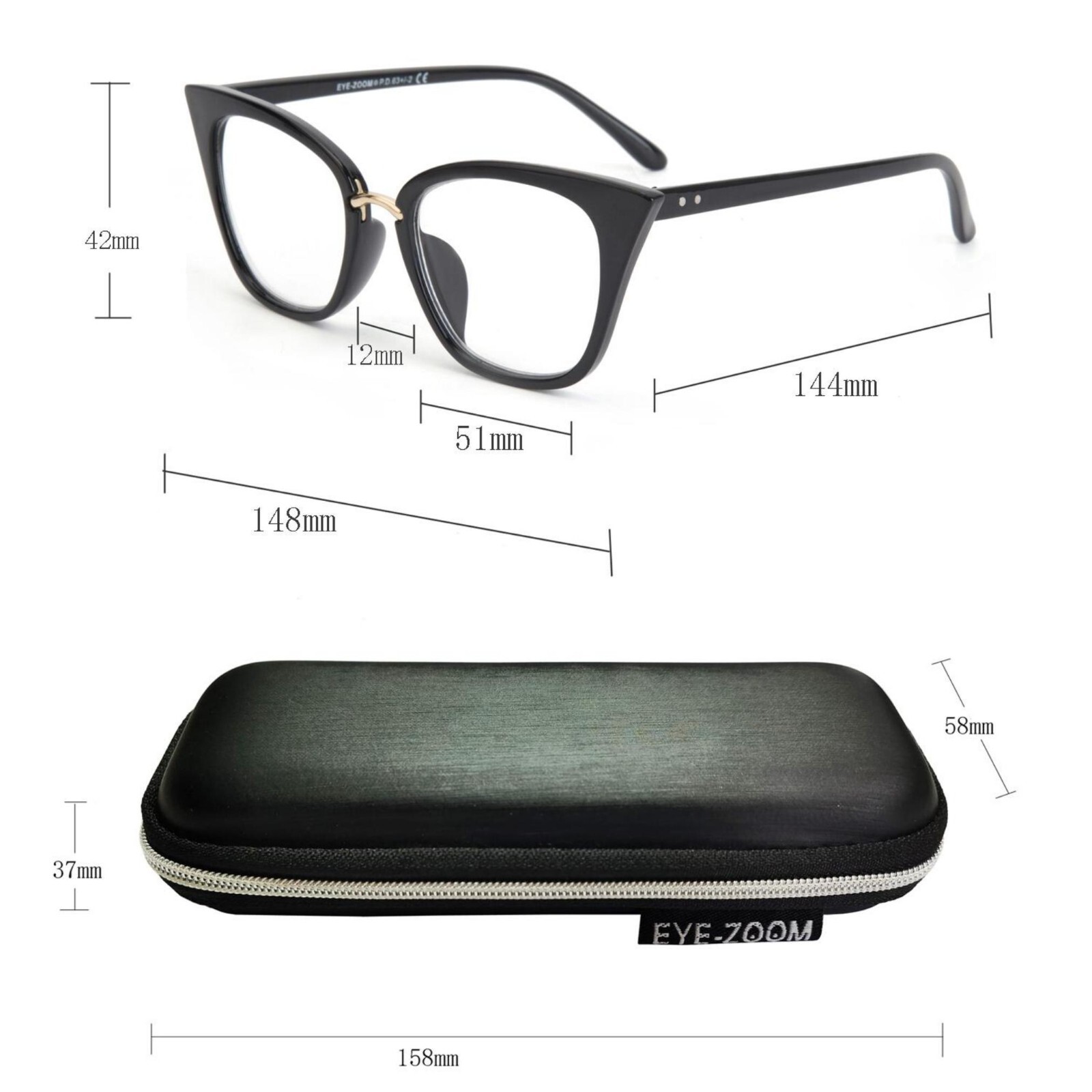 EYEZOOM 2 Pack Stylish Cat-Eye Reading Glasses for Women – Fashionable, Modern