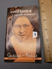 Vintage Antique Catholic French Trust In Everything St Therese Of Lisieux A45