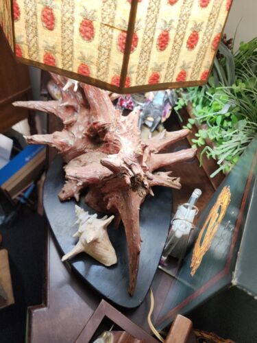 Lámpara de mesa de madera a la deriva auténtica de mediados de siglo Konk ~ acabado de madera a la deriva - Imagen 6 de 12