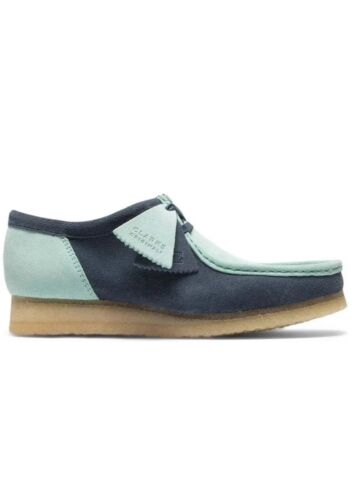 Clarks Originals Wallabee 2CLR Blau Kombi Wildleder Damenschuhe Größe UK 5 D / 38