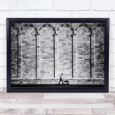 La carriola Pisa Italy Street Barrow Cart Square Arch Wall Art Print