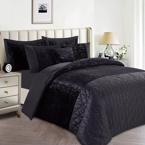 Crushed Velvet Duvet Quilt Cover Bedding Set with Pillowcases – All UK Sizes - Picture 16 of 22