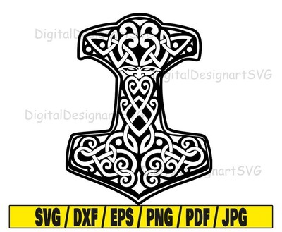 Hammer Of Thor Design Cdr, Eps, Dxf, Dwg and Svg. Vector files, laser cutting