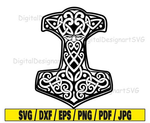 Hammer Of Thor Design Cdr, Eps, Dxf, Dwg and Svg. Vector files, laser cutting