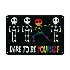 To Be Yourself LGBT Pride Metal Sign Equality Lesbian Gay LGBTQ Signs Rainbow
