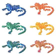 Posable Articulated Lizard - 3D Long-Tailed Reptile for Desk Decor  Fidget Play