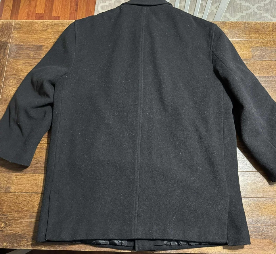 Abrigo de coche Lauren Ralph Lauren para hombre mezcla de lana y cachemir negro talla 46R Foto 4 de 4