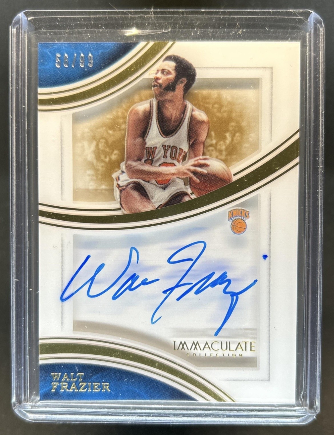 2015-16 Panini Immaculate Collection Walt Frazier Shadowbox Signatures Auto #/99