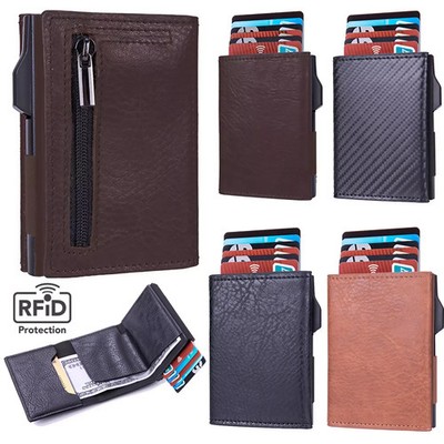 Slim Wallet Purse RFID Blocking Wallet Purse Cards Coin Pocket Slim