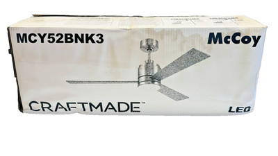 Craftmade MCY52BNK3 McCoy Brushed Polished Nickel LED 52'' Ceiling Fan