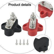 2x Dual Connection Bolt Battery for m6 Busbar Terminal Blocks 12-48V For Car