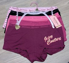 Juicy Couture Briefs Boyshorts Underwear Logo Pack of 5