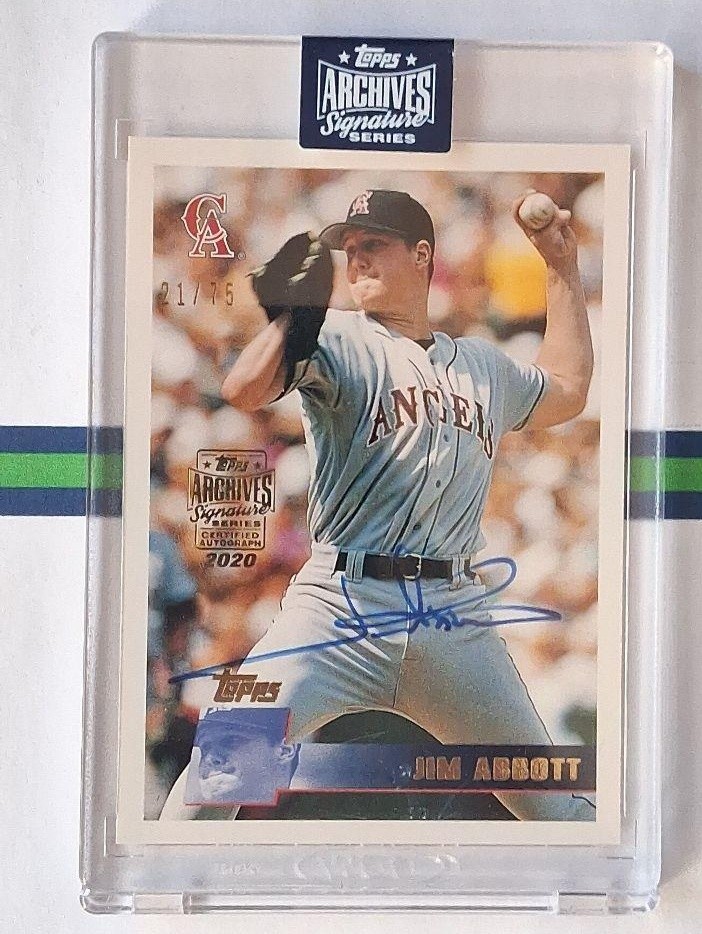 2022 Topps Archives Jim Abbott 1987 Signature Series Autograph /75 #87TBA-JA