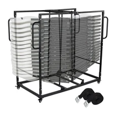 Folding Chair Rack Dolly Cart Table Storage Rack 40 Chairs of 500 LBS w/ Wheels