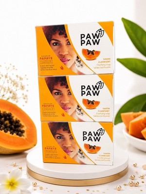 Paw Paw Papaya Clarifying Soap 3 Pack for Body, Face & Hands pack of 6