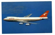 QANTAS Airlines Boeing 747B in Flight  Postcard