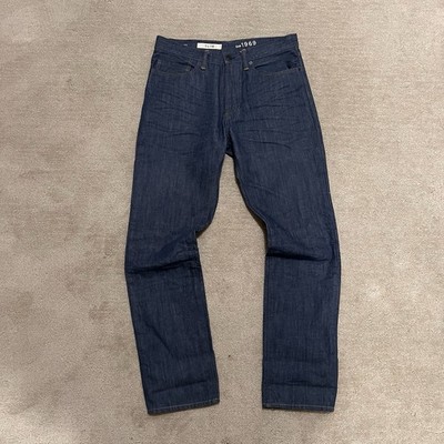 Gap 1969 Slim Jeans Dark Indigo Rinse Ringspun Cotton 34x32