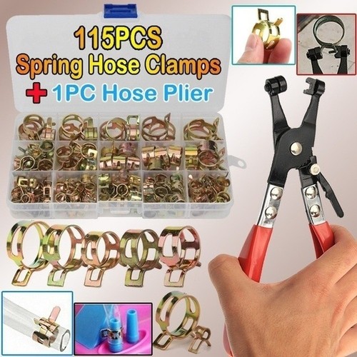 115X Morsetti Molla Tubo 6-22mm Fissaggio Linea Acqua Carburante Tubo Aria Clip Kit - Foto 2 di 19