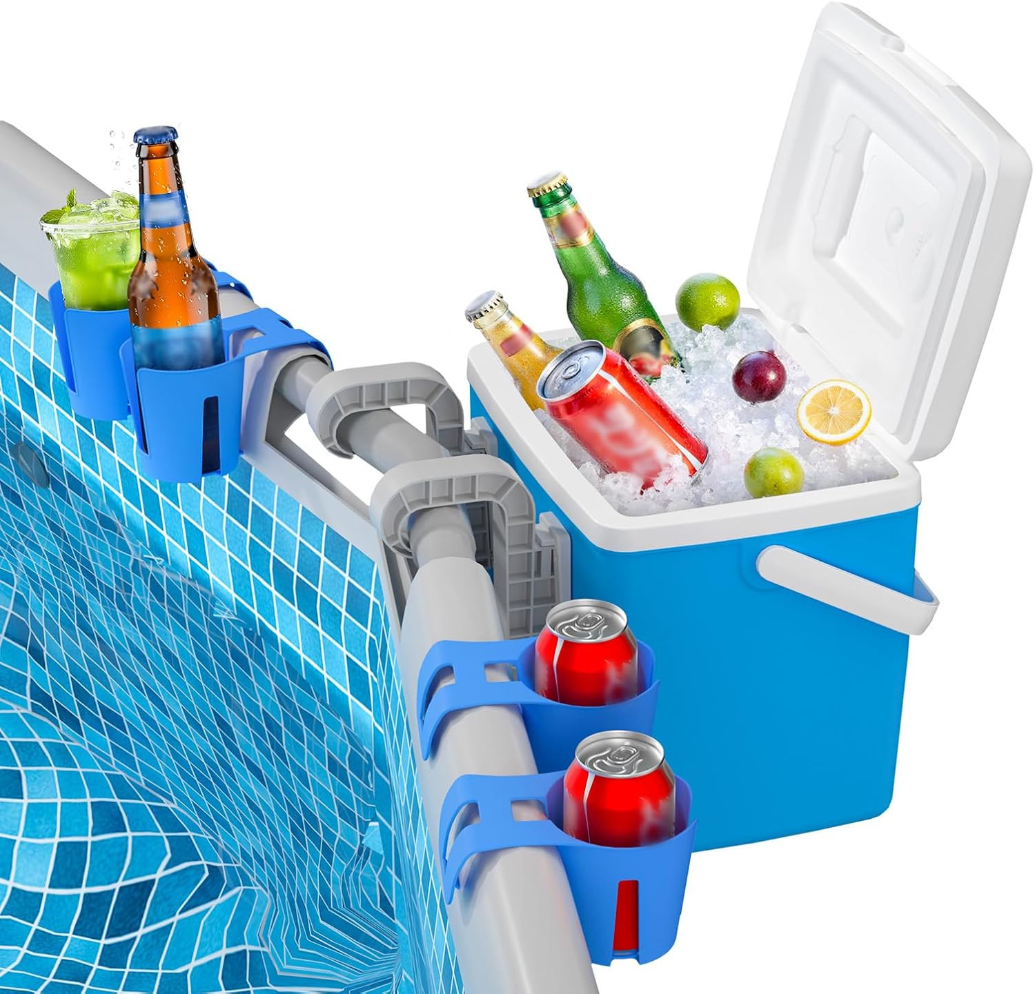 Pool Cooler with Pool Cup Drinks Holders, above Ground Swimming Pool Accessories