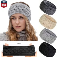 Women Ear Warmer Hair Band Warm Head Knit Fleece Lined Headband Winter Wrap USA