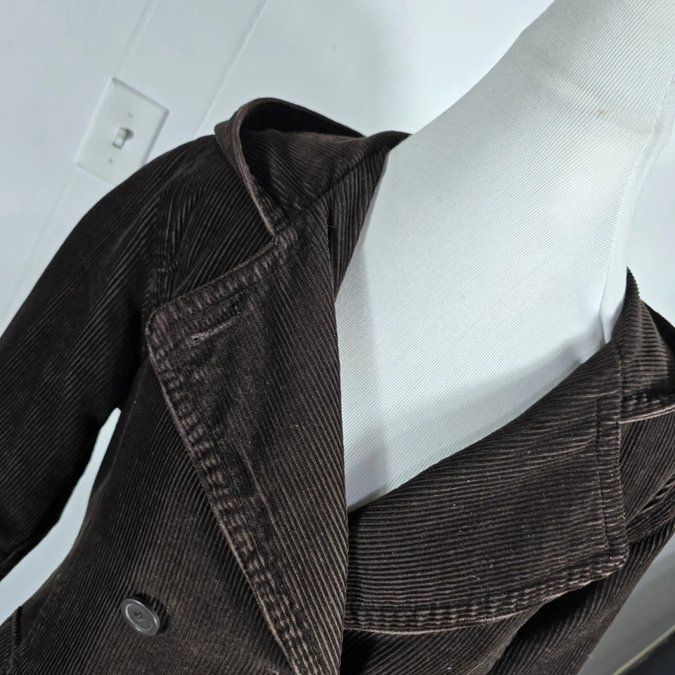 Abrigo Sonoma Wms M Marrón Pana 100% Algodón Con Capucha Peso Medio S43 Foto 2 de 4