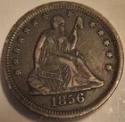 1856 P Silver Seated Liberty Quarter- Philadelphia! Nice Condition And Liberty!