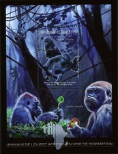 Wild Animals Stamp Gorilla Gorilla West African Fauna Endangered S/S MNH 9186