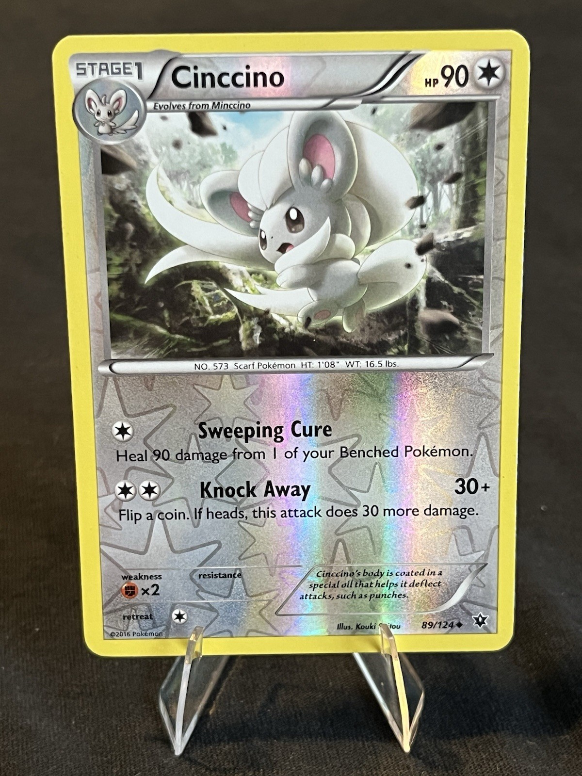 Pokemon Cinccino Uncommon Reverse Holo Card 89/124 XY Fates Collide HP