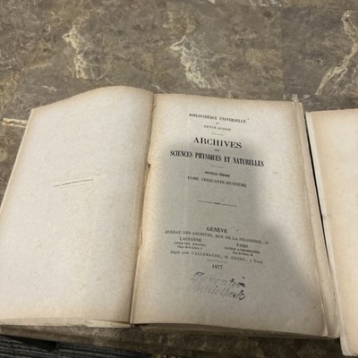 1874 & 1877 ARCHIVES DES SCIENCES PHYSIQUES ET NATURELLES - LOT OF 2 