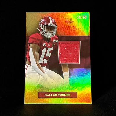 2023 Bowman University Alabama Dallas Turner #RC-DT Relic Gold Foil RC #d /50