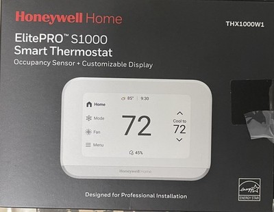 Honeywell THX1000W1 ElitePRO S1000 Smart Thermostat Wi-Fi 4.3'' Screen White